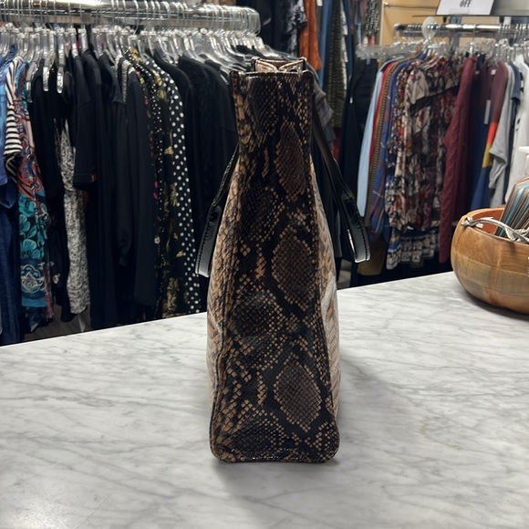 Kate Spade Millenium Park Pacey Python Tote Handbag Brown and Black - Picture 4 of 14